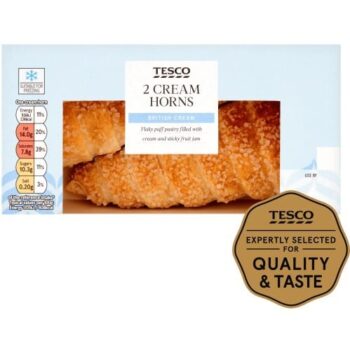Tesco Fresh Cream Horns (2 x 110g)