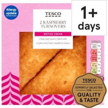 Tesco Fresh Cream Raspberry Turnover (2 x 148g)