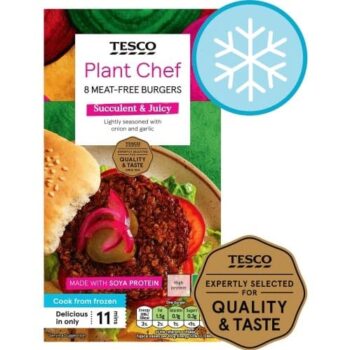 Tesco Plant Chef Meat-Free Burgers (8 x 454g)