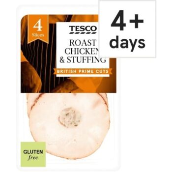 Tesco Prime Cuts Roast Chicken & Stuffing 4 Slices (100g)