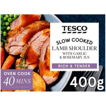 Tesco Slow Cooked Lamb Shoulder Garlic Rosemary (400g)