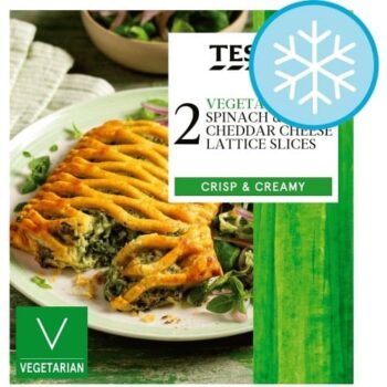 Tesco Vegetarian Spinach & Cheddar Cheese Lattice Slices (280g)