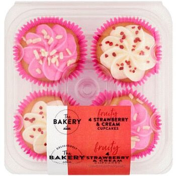 The BAKERY at ASDA 4 Strawberry & Cream Cupcakes