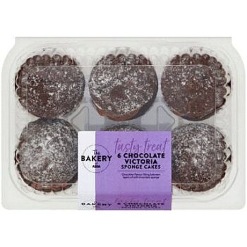 The BAKERY at ASDA 6 Chocolate Victoria Sponge Cakes