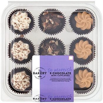 The BAKERY at ASDA 9 Chocolate Mini Cupcakes
