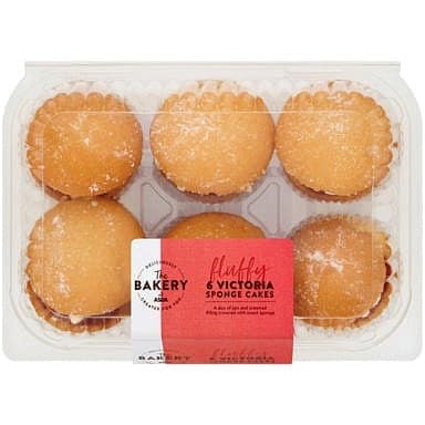 The BAKERY at ASDA The Bakery 6 Fluffy Victoria Sponge Cakes