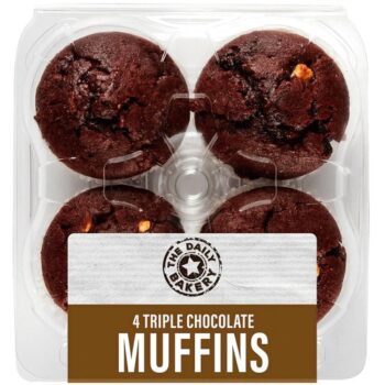The Daily Bakery 4 Triple Chocolate Muffins