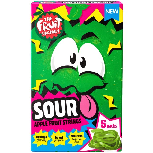 The Fruit Factory Sour Apple Fruit Strings (5 x 20g)