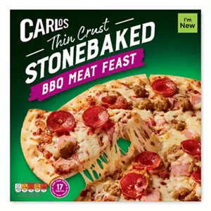 Thin Crust Stonebaked BBQ Meat Feast Pizza