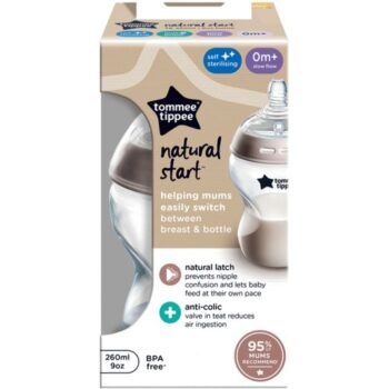 Tommee Tippee Closer To Nature Baby Bottle 0+ Months (1 x 260ml)