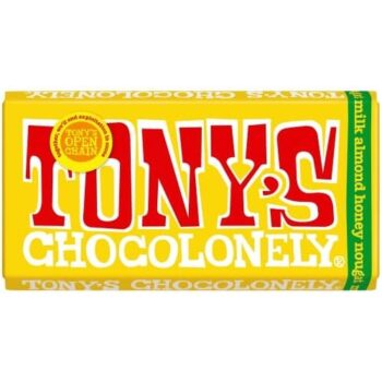 Tony's Chocolonely Fairtrade Milk Chocolate 32% Almond Honey Nougat (180g)