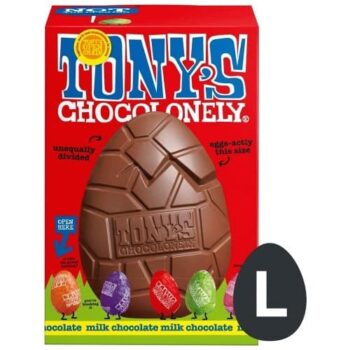 Tony's Chocolonely Large hollow milk easter egg and mini eggs (242g)