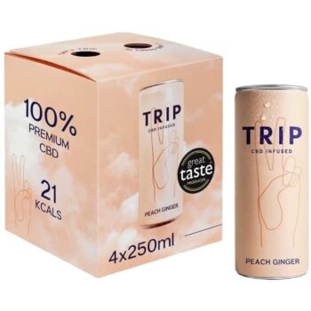 Trip CBD Infused Peach Ginger Cans (4 x 250ml)