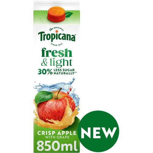 Tropicana Fresh & Light Apple Juice Blend Drink (850ml)