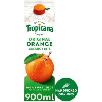 Tropicana Original Orange Fruit Juice with Juicy Bits (900ml)