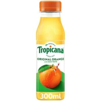 Tropicana Pure Orange Fruit Juice with Bits Single (300ml)