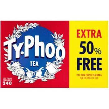 Typhoo Foil Fresh Tea Bags +50% FREE (160, 240)