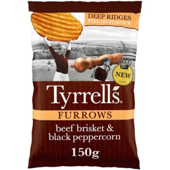 Tyrrells Furrows Beef Brisket & Black Peppercorn Sharing Crisps (150g)