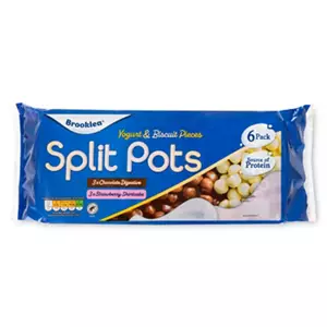 Vanilla And Strawberry Yogurt With Biscuit Pieces Split Pots 6 pack