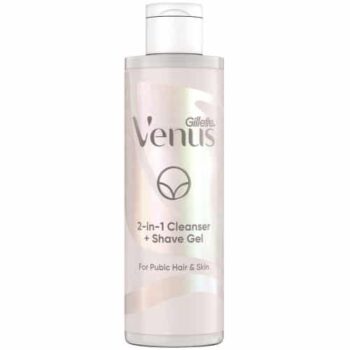 Venus Gillette 2-in-1 Pubic Hair Cleanser & Shave Gel for Skin (190ml)