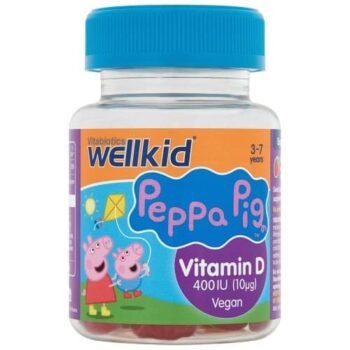 Vitabiotics WellKid Peppa Pig Vitamin D Soft Jellies 400Iu Strawberry Vegan 3-7yrs 30 Jellies (30)