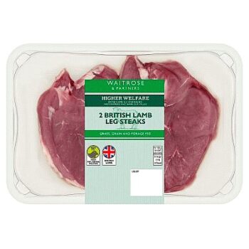 Waitrose 2 British Lamb Leg Steaks (300g)