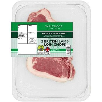 Waitrose 2 British Lamb Loin Chops per kg