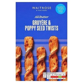 Waitrose All Butter Gruyere & Poppy Seed Twists (125g)