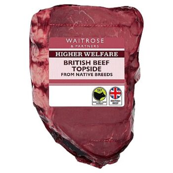 Waitrose British Native Breed Large Beef Topside per kg