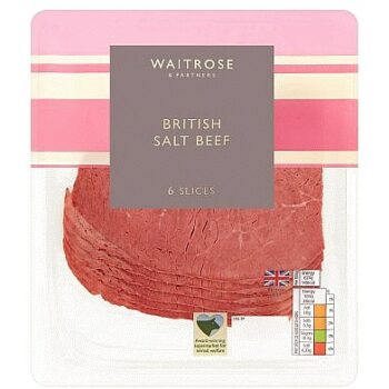 Waitrose British Salt Beef 6 Slices (100g)