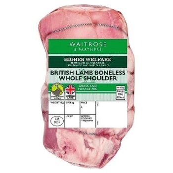 Waitrose British Whole Boneless Shoulder of Lamb per kg