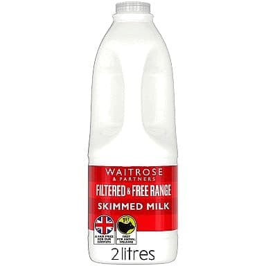 Waitrose Filtered British Free Range Skimmed Milk (2 Litre)