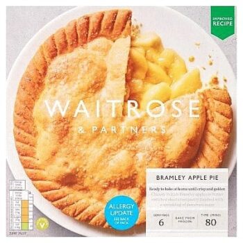 Waitrose Frozen Bramley apple Pie (740g)