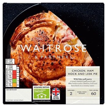 Waitrose Frozen Chicken Ham Hock & Leek Pie For 2 (400g)