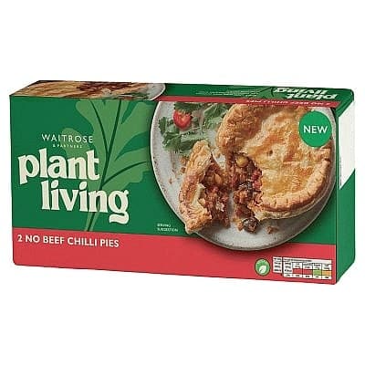 Waitrose PlantLiving 2 No Beef Chilli Pies (380g)