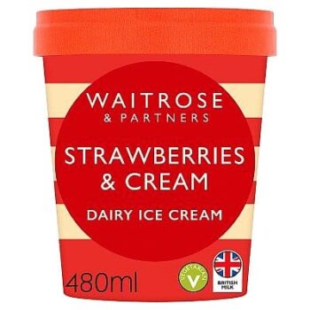 Waitrose Strawberries & Cream Ice Cream (480ml)