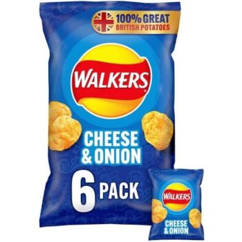 Walkers Cheese & Onion Multipack Crisps (6 x 25g)