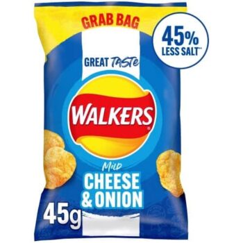 Walkers Less Salt Mild Cheese & Onion Crisps (45g)