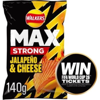 Walkers Max Strong Jalapeno & Cheese Sharing Crisps (140g)