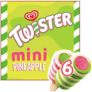 Wall's 6 Twister Mini Pineapple Lemon-Lime & Strawberry Ice Lollies (6 x 50ml)