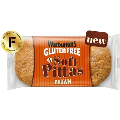 Warburtons Gluten Free 4 Soft Brown Pittas (4 x 240g)