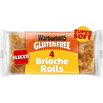 Warburtons Gluten Free 4 Soft Sliced Brioche Square Rolls (4 x 240g)