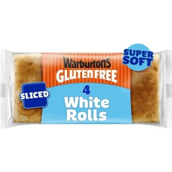 Warburtons Gluten Free 4 Super Soft Sliced White Square Rolls (4 x 240g)