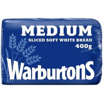 Warburtons Medium Sliced White Bread Loaf (400g)
