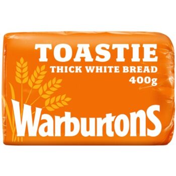 Warburtons Toastie Thick Sliced Soft White Bread (400g)