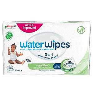 WaterWipes Sensitive+ Baby & Toddler Wipes (180)