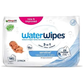 WaterWipes Sensitive Baby Wipes 3x60Each (3)