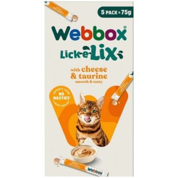 Webbox Lick-E-Lix Yoghurt & Cheese Cat Treat with Taurine (5 x 15g)