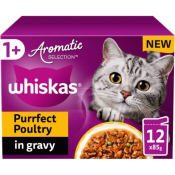 Whiskas 1+ Aromatic Purrfect Poultry Selection Wet Cat Food Pouches (12 x 85g)