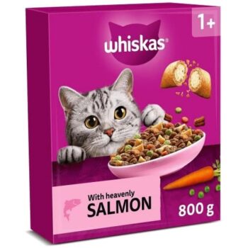 Whiskas 1+ Salmon Adult Dry Cat Food (800g)